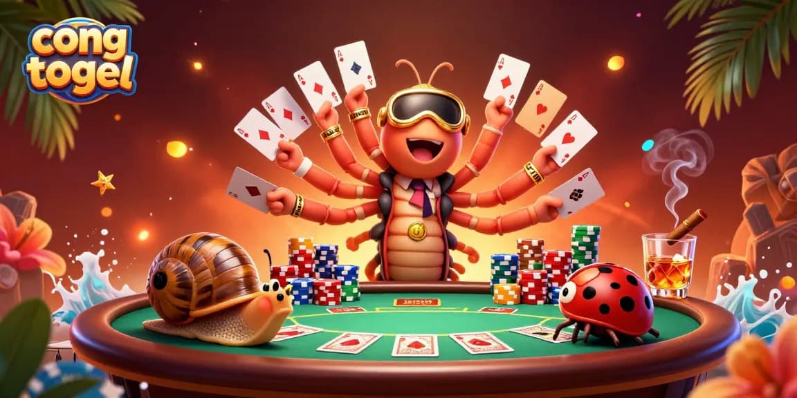 Experience the excitement of cong togel with a dynamic 3D illustration showcasing vibrant casino action.