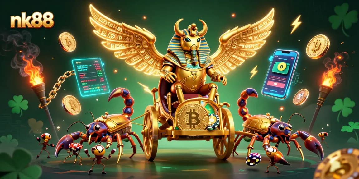 Engage in the thrilling gameplay of nk88 with neon crypto elements and a dynamic casino scene.