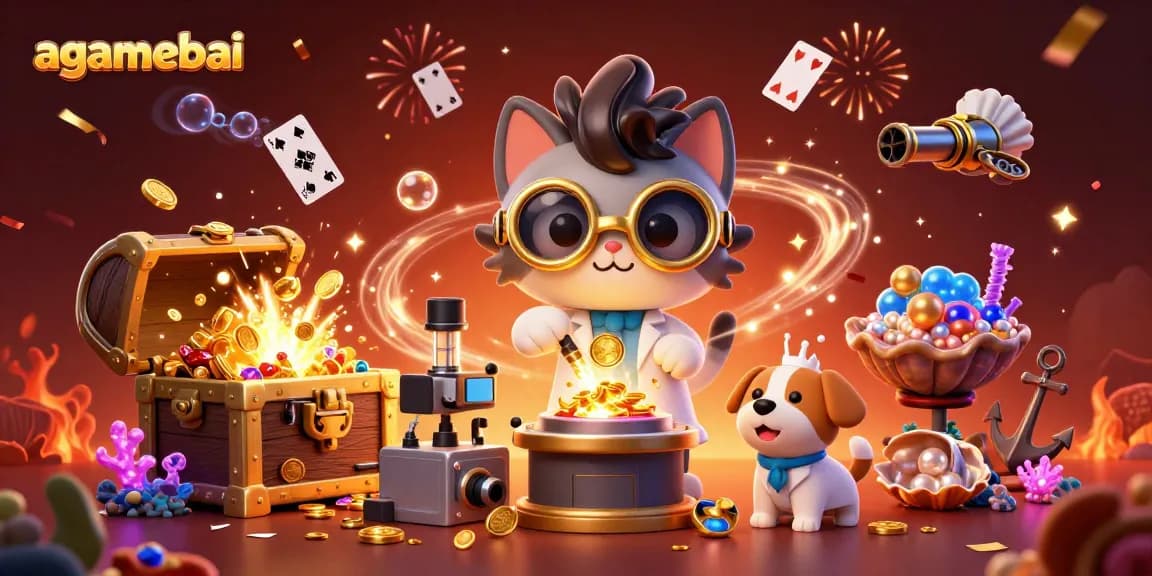 Engage in thrilling gambling moments at agamebai with colorful coins and dynamic card action.
