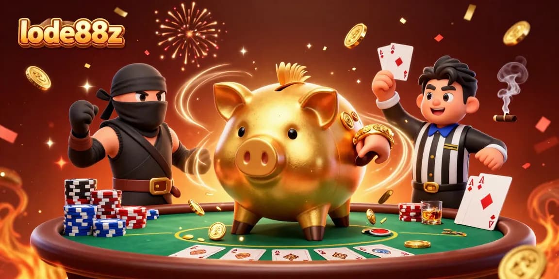 Witness lode88z in action with a dynamic 3D illustration showcasing a thrilling casino scene.