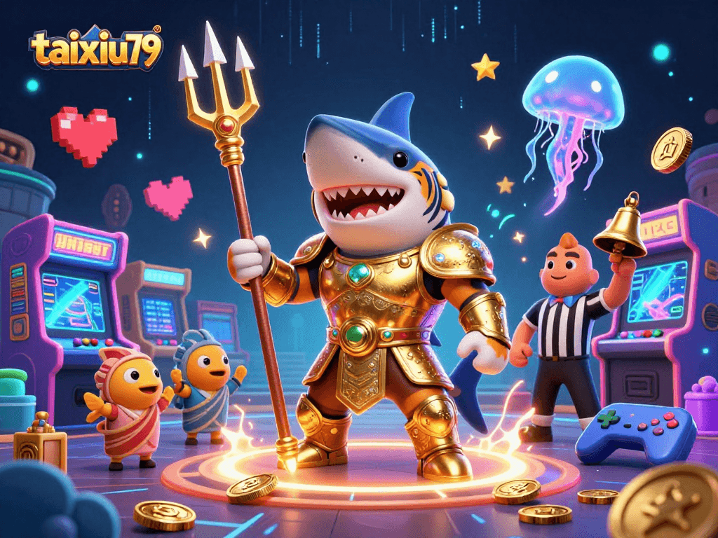 Enter the thrilling world of taixiu79 with this dynamic underwater gladiator casino scene.