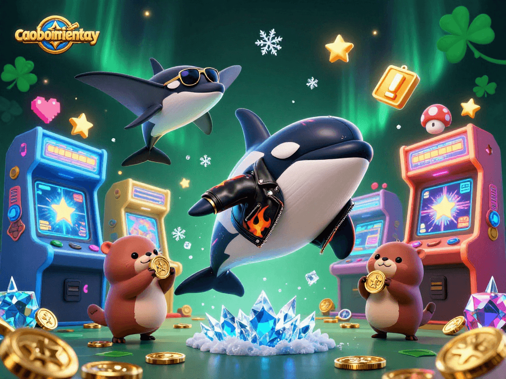 Join caoboimientay for a thrilling adventure with a biker whale, cool stingray, and otters collecting gold coins!