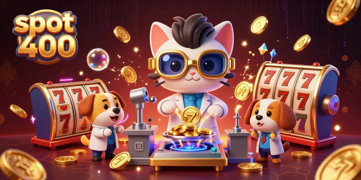 Win with slot bet 400 while exploring a dynamic 3D casino scene filled with vibrant games.