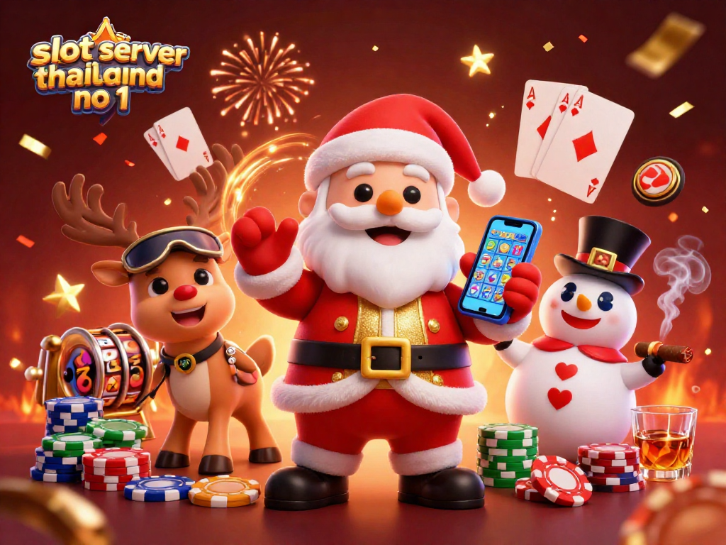 Engage with slot server thailand no 1 as Santa and friends celebrate big wins in a vibrant casino scene.