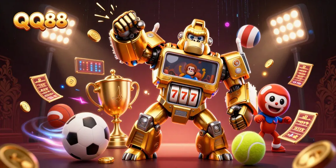 Experience thrilling wins with QQ88's innovative gambling options in an electrifying casino scene.