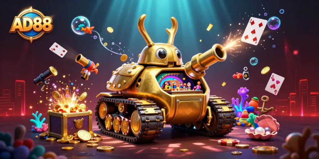 Experience AD88 with vibrant gameplay and dynamic casino atmosphere in an immersive underwater setting.
