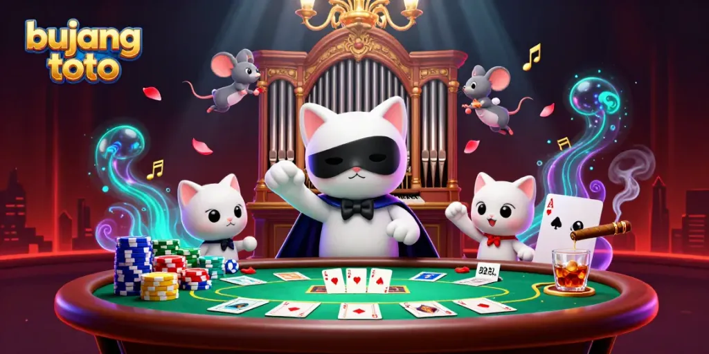 Engage with bujang toto in a captivating casino scene featuring whimsical characters and dynamic gaming elements.