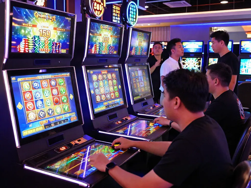 Exciting online gaming scene featuring players engaged with slot gacor machines in a vibrant digital casino.