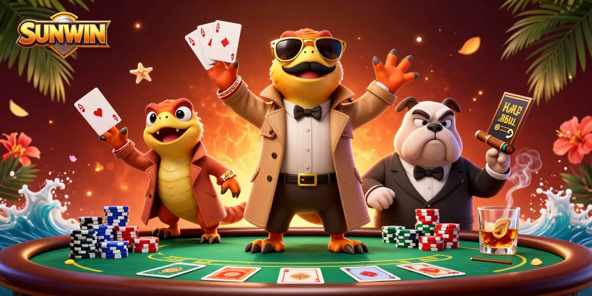 SUNWIN raptors in a trench coat amusingly attempting casino entry, complete with poker elements.