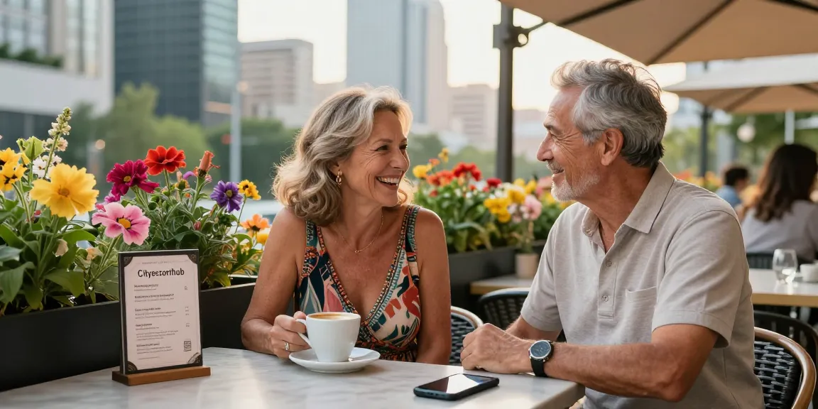 Outdoor café conversation scene capturing the essence of Cityescorthub's inviting lifestyle.