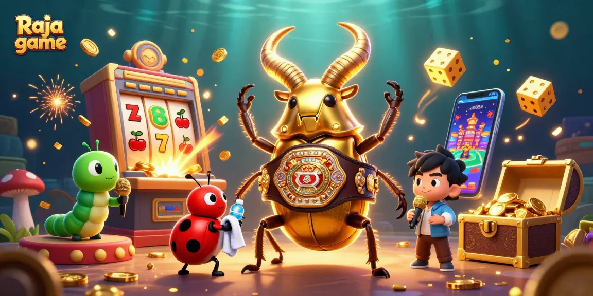 Experience thrilling gameplay with Raja game as colorful symbols and coins explode around a vibrant scene.
