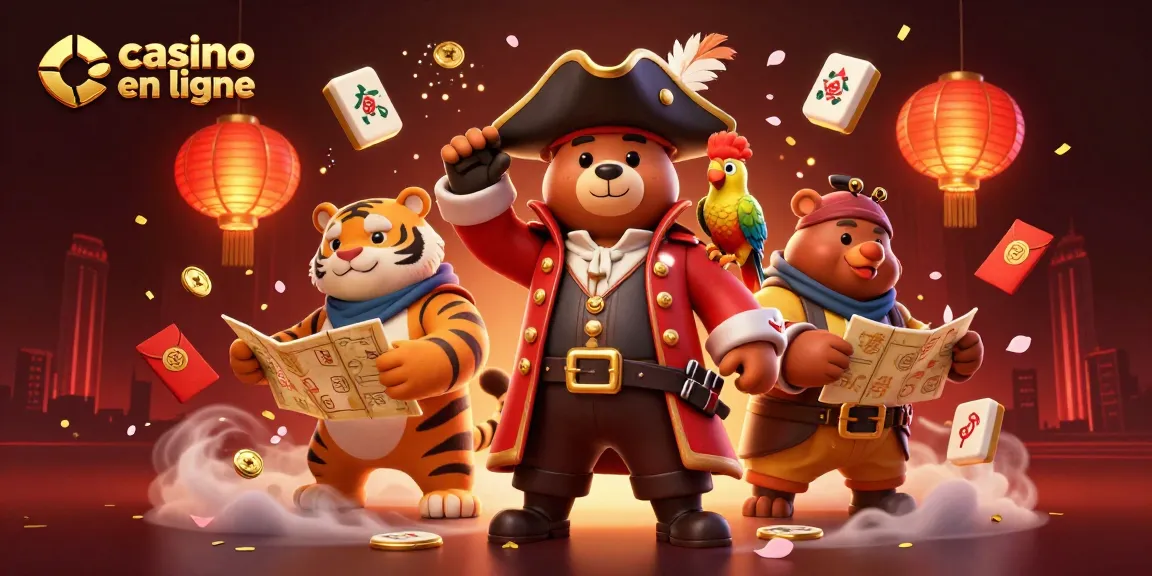 Jouez au casino en ligne avec des éléments de jeux animés et un ours capitaine.