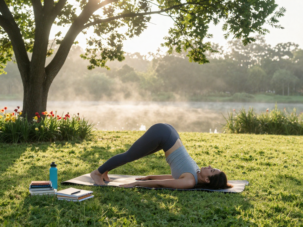 Yoga practice at sunrise promoting mindfulness and personal growth with mantra88