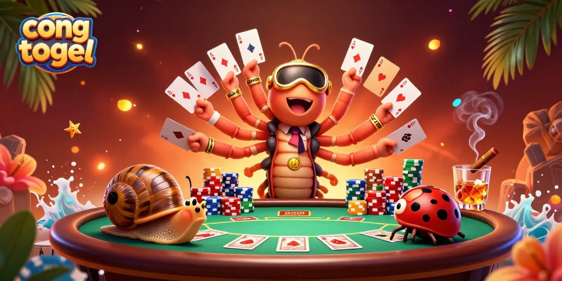 Experience the excitement of cong togel with a dynamic 3D illustration showcasing vibrant casino action.
