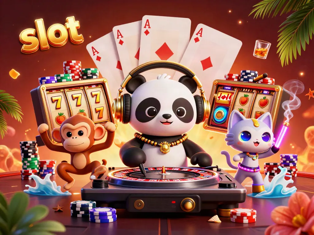 Experience the thrill of slot gaming with vibrant characters and dynamic casino elements.