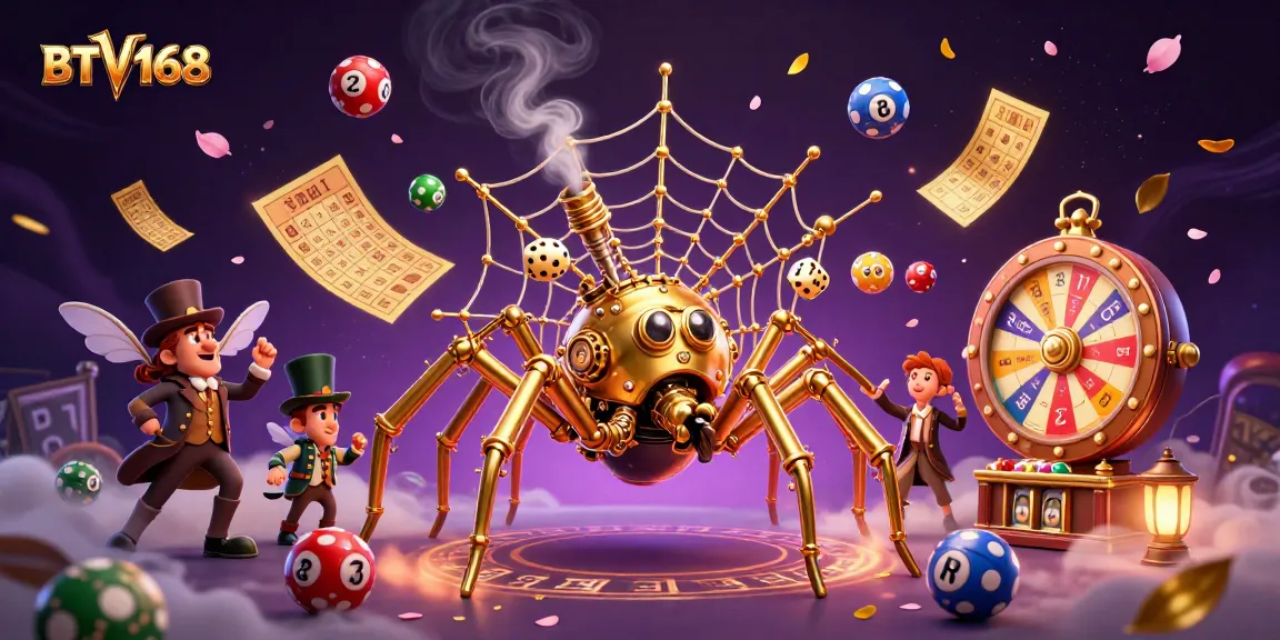 Win exciting jackpots with BTV168 at this vibrant lottery-themed illustration showcasing lively characters.
