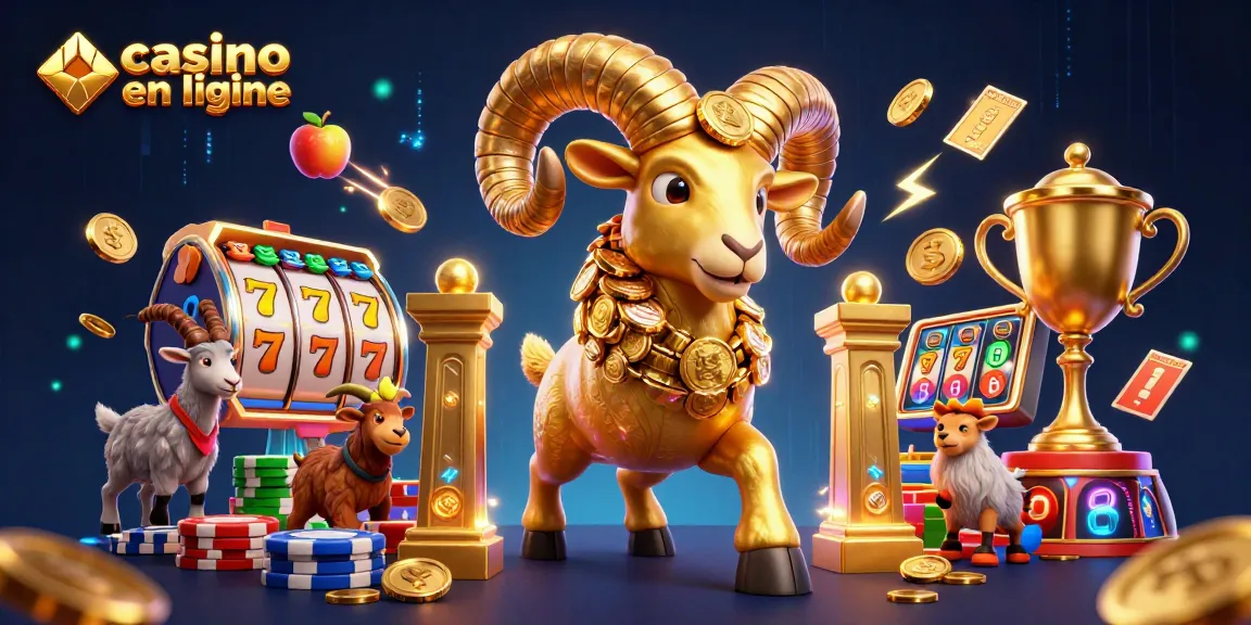 Casino en ligne : un bélier d'or chargeant un jackpot avec des symboles de machines à sous