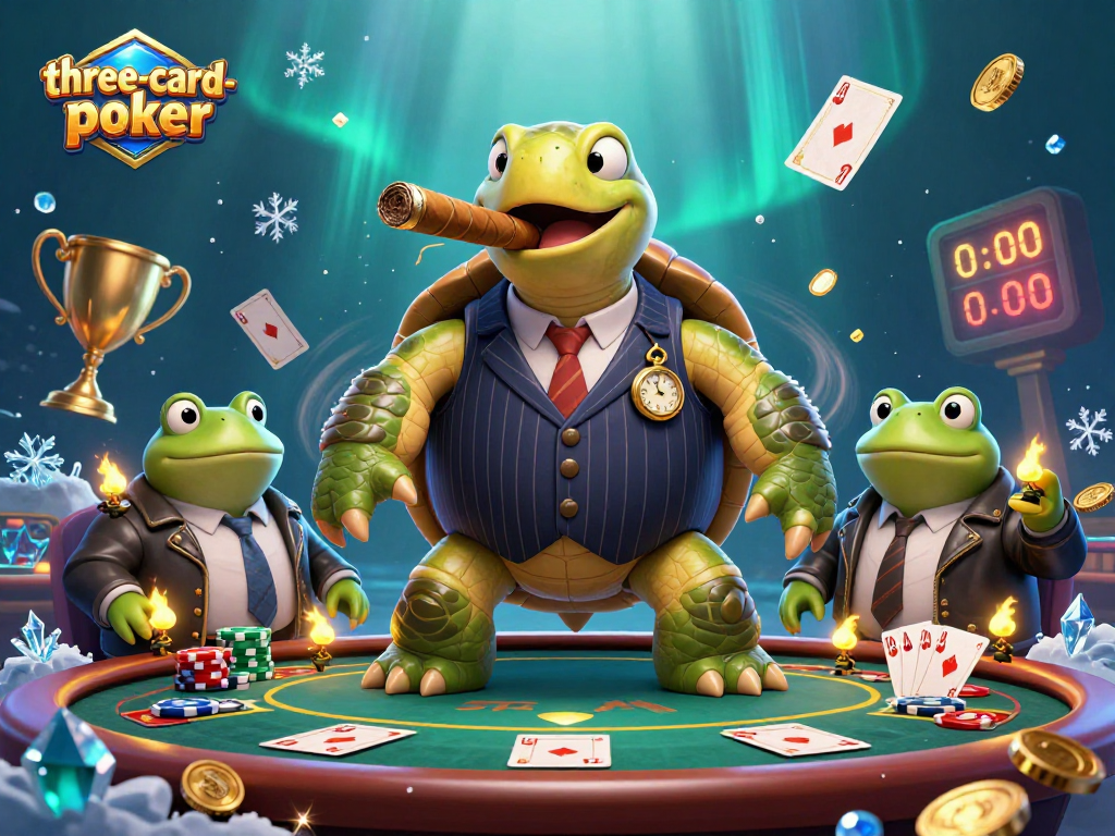 Engage in three-card-poker action with dynamic characters and casino elements.