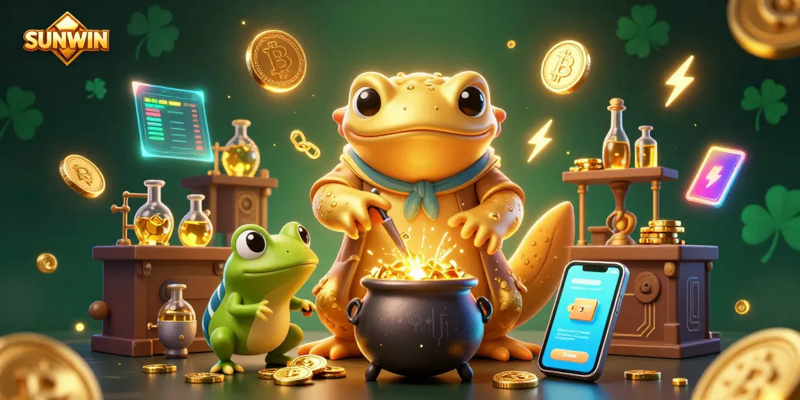 Engage in thrilling gaming with SUNWIN's exciting casino atmosphere enhanced by vibrant characters and digital elements.