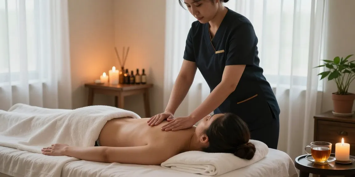 Relaxation massage therapy at Balanced Massage with mantra88 aromatherapy oils and calming atmosphere