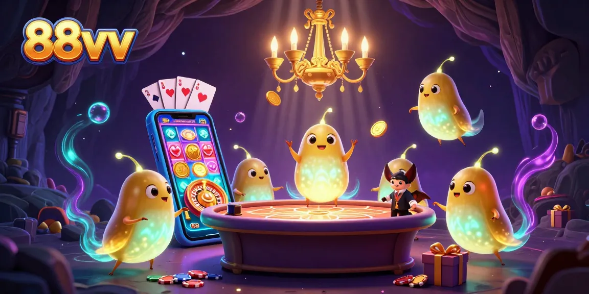 Transform your gameplay with 88vv casino colors and glowworm energy lighting up the gaming table.