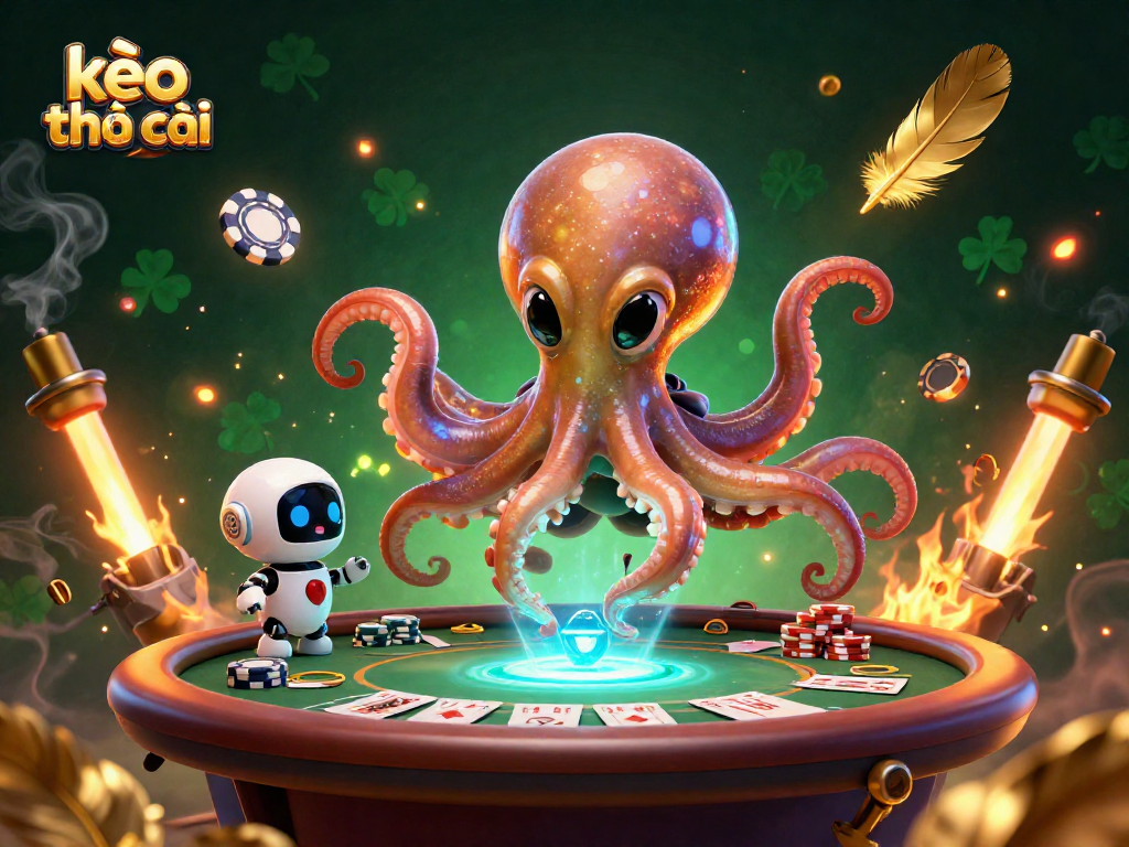 Engage with the kèo nhà cái strategy at a holographic poker table, featuring unique alien characters.