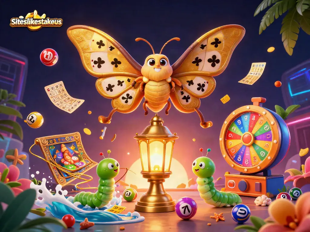 Engaging scene of siteslikestakeus showcasing a vibrant lottery and casino theme with animated elements.