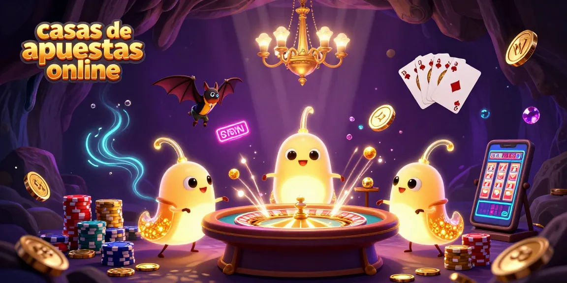 Disfruta de la emoción en las casas de apuestas online con coloridos elementos y luces brillantes.