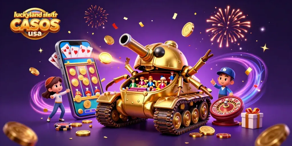 Experience exciting gaming adventures at luckyland slots sister casinos usa with a detailed illustration of a vibrant casino scene.