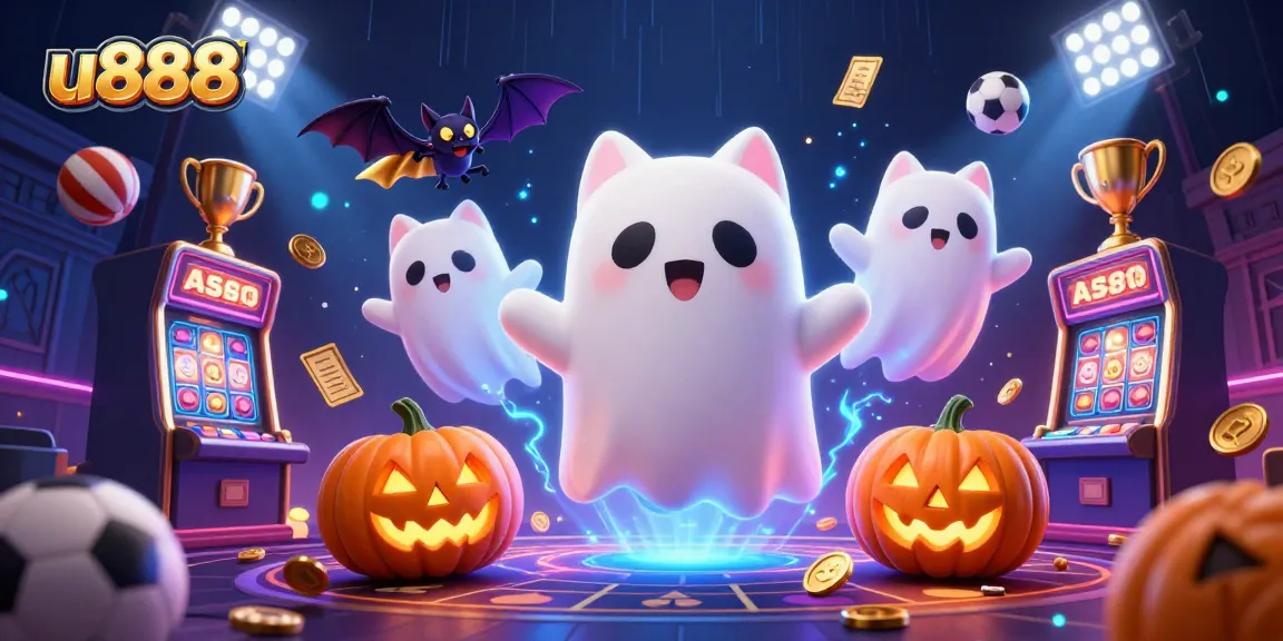 Engage with u888’s thrilling gaming experience featuring a ghost cat, vampire bat, and magic casino elements.
