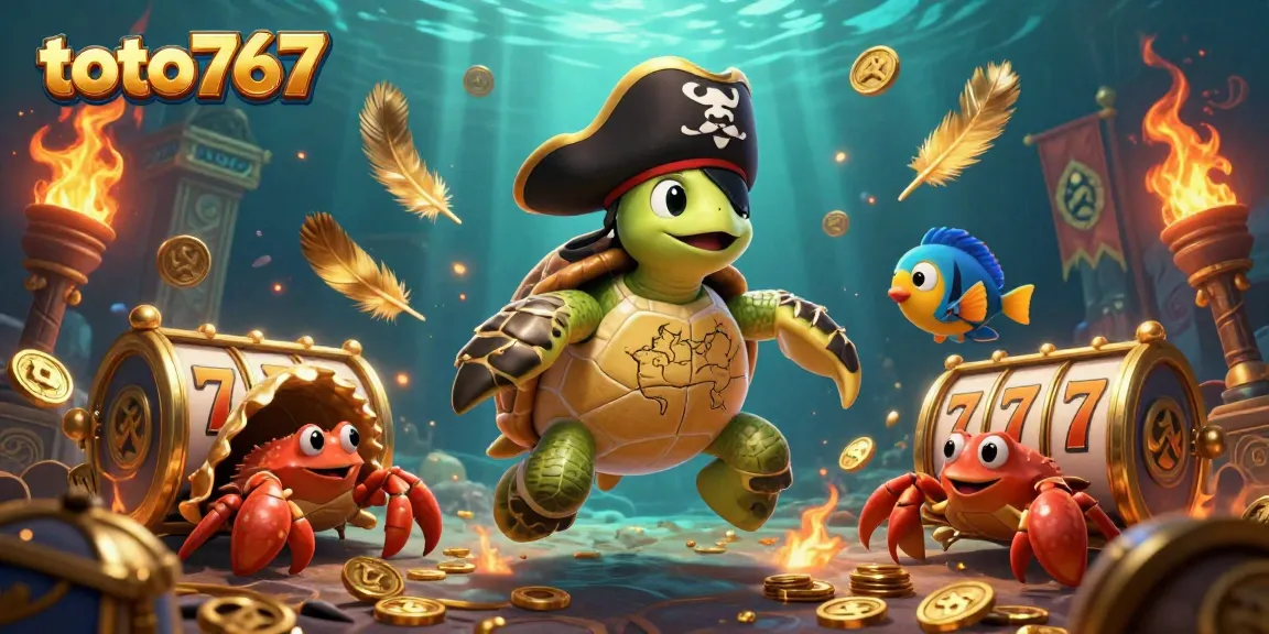 Menangkan permainan slot di toto767 dengan koin emas yang berkilau dan karakter lucu di bawah laut.