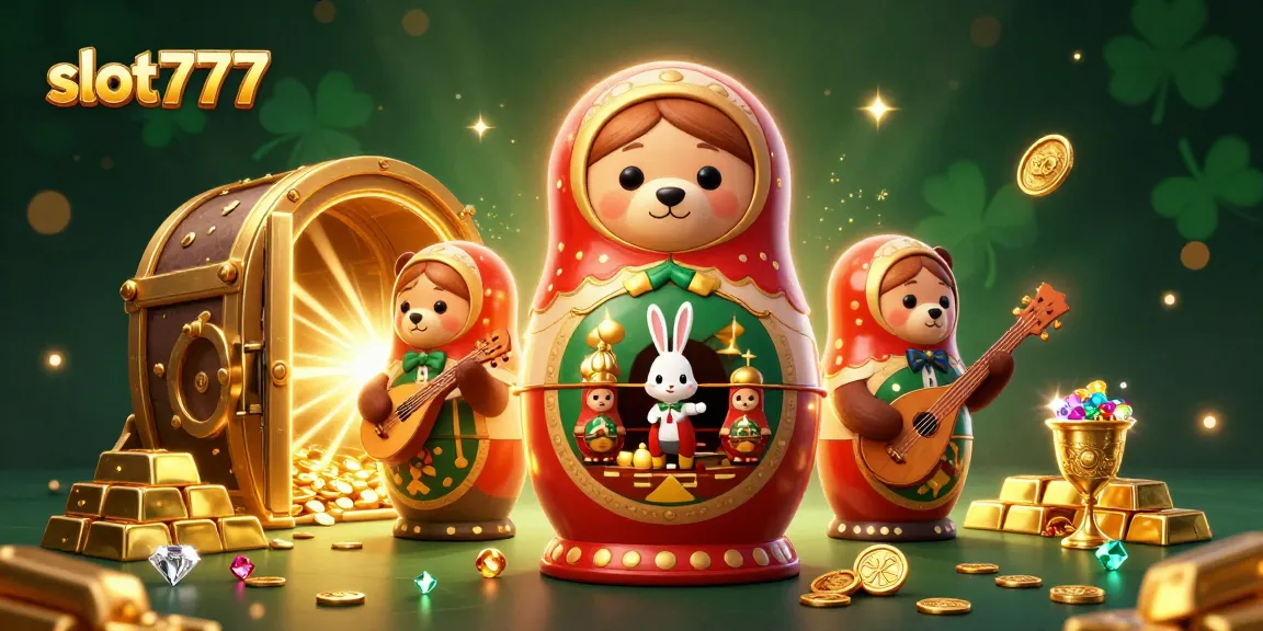 Experience the excitement of slot777 with lively casino characters and treasures in a vibrant scene.