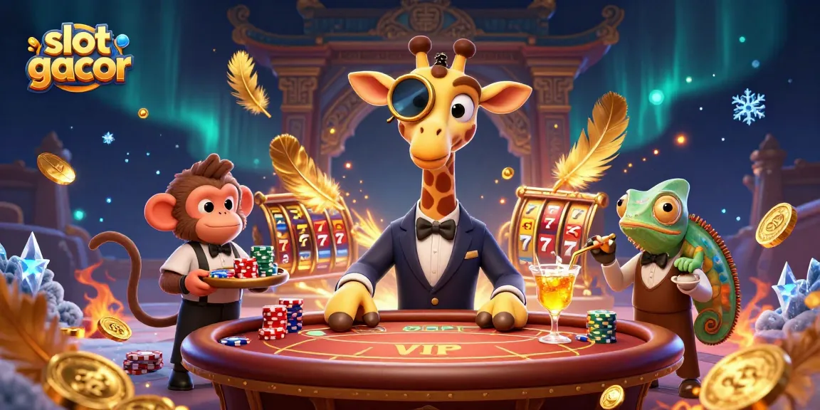 Saat bermain slot gacor, menikmati momen di meja VIP dengan karakter kartun.