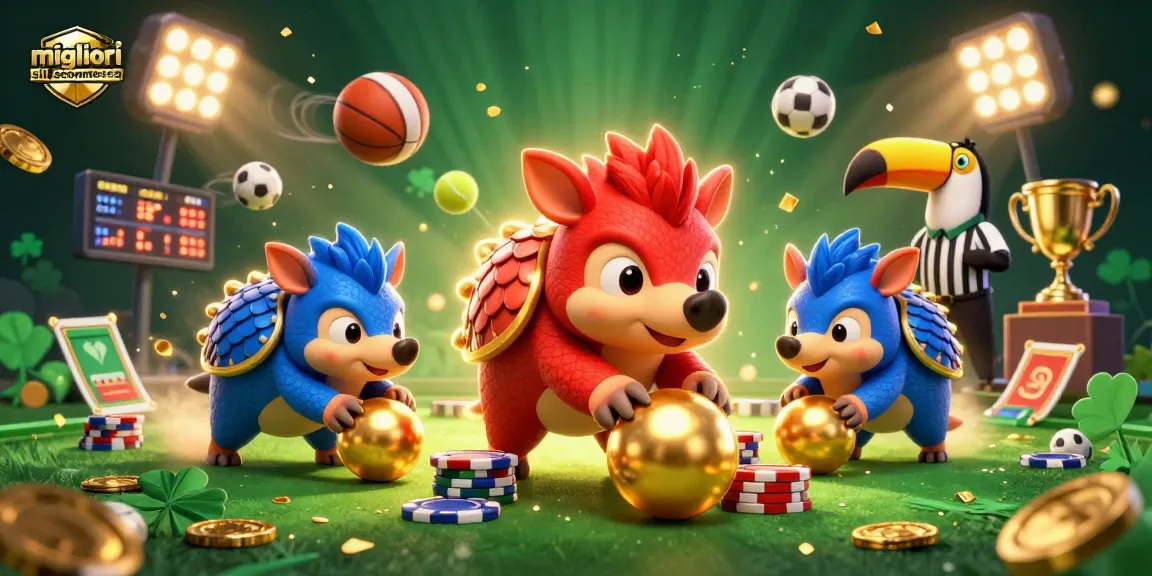 I migliori siti scommesse si sfidano in questo gruppo di pangolini mentre lanciano palloni d'oro nel mondo del betting.