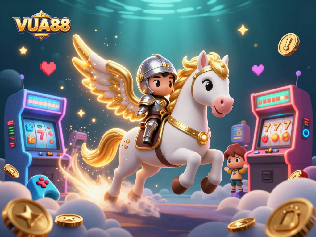 Experience VUA88's vibrant gaming world with dynamic characters and casino elements.