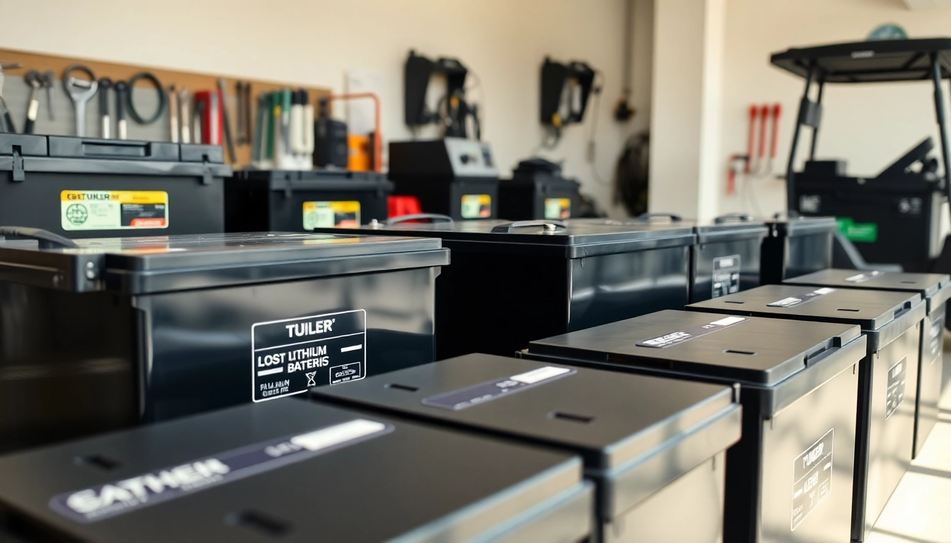 Showcasing lithium golf cart batteries highlighting their design and charging technology.