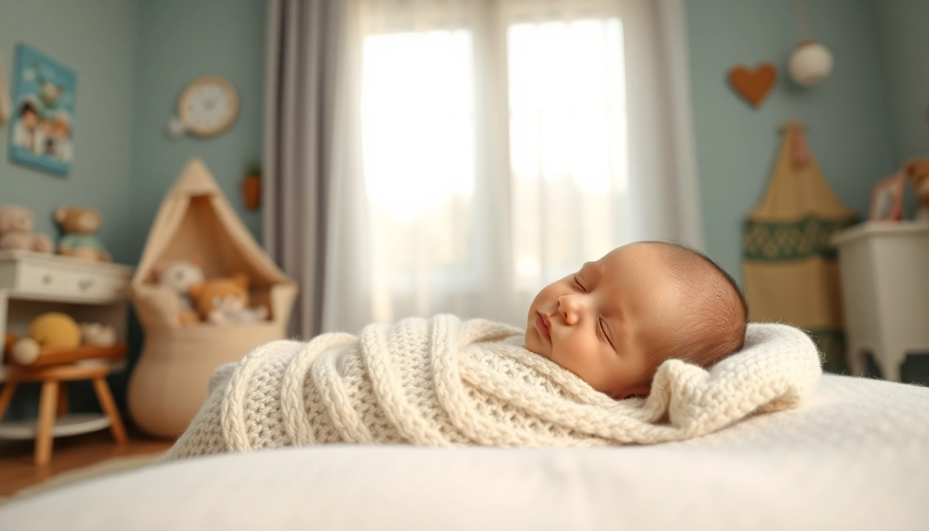 Newborn photography London Ontario capturing a serene baby in a softly lit nursery.