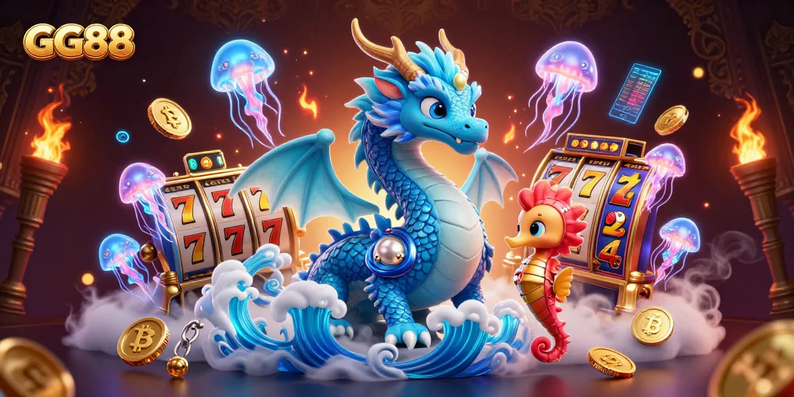 Win big at GG88 with vibrant 3D slots featuring a magical dragon and glowing jellyfish.
