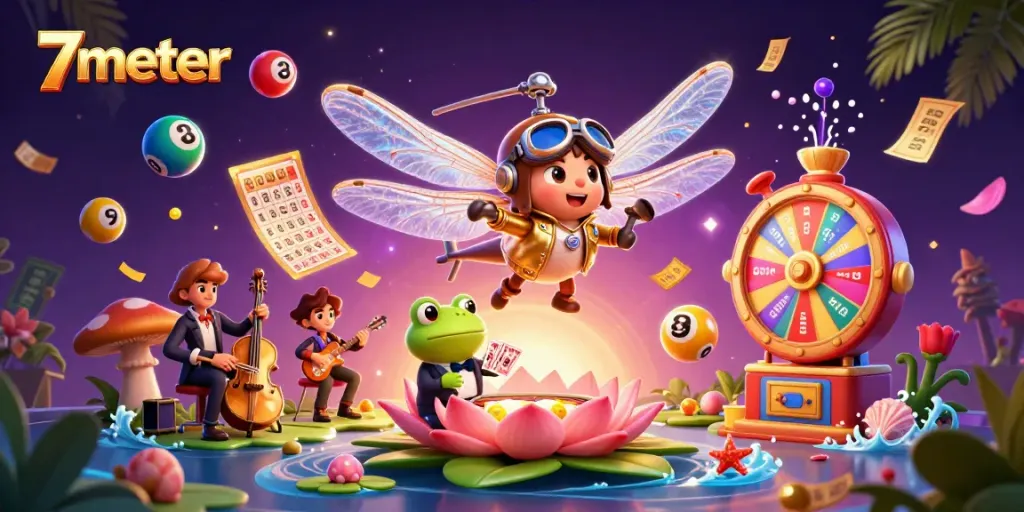 Experience thrilling 7meter casino action with vibrant characters and dynamic gambling elements.