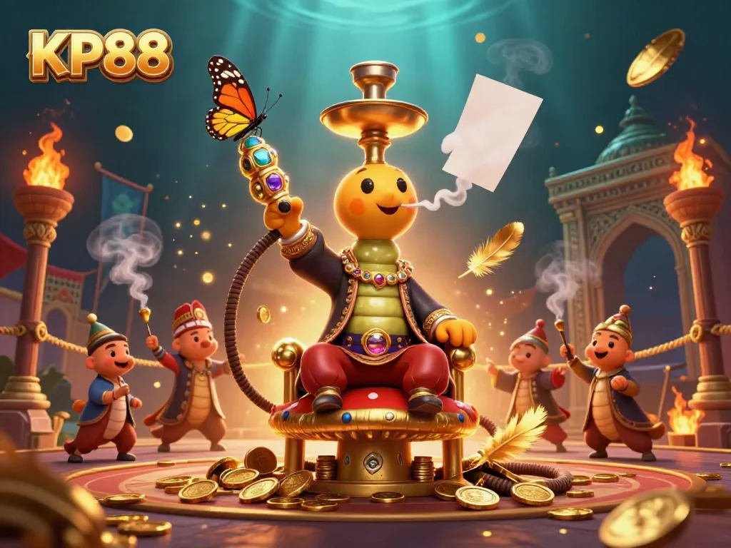 Experience KP88 with a vibrant 3D illustration showcasing casino excitement and colorful gaming elements.