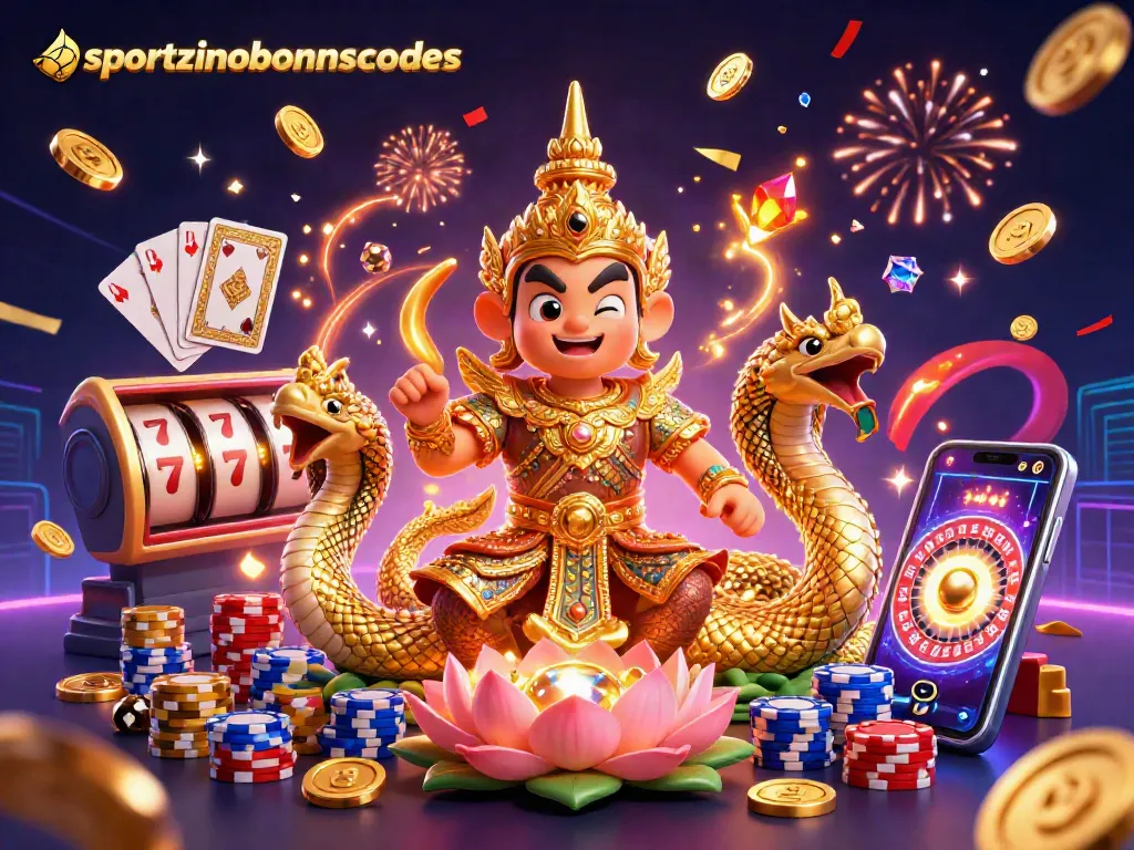 Spin and win at sportzinobonuscodes with a friendly yaksha guarded by Naga serpents.
