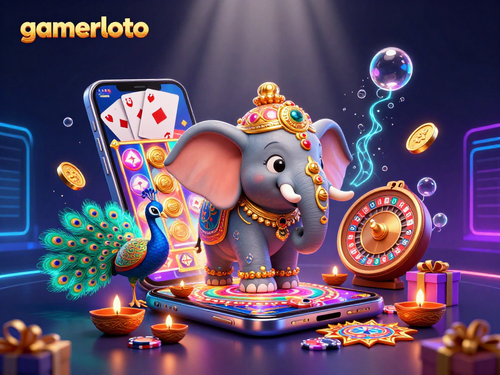 Play exciting slot games with gamerloto while celebrating Diwali with festive characters.