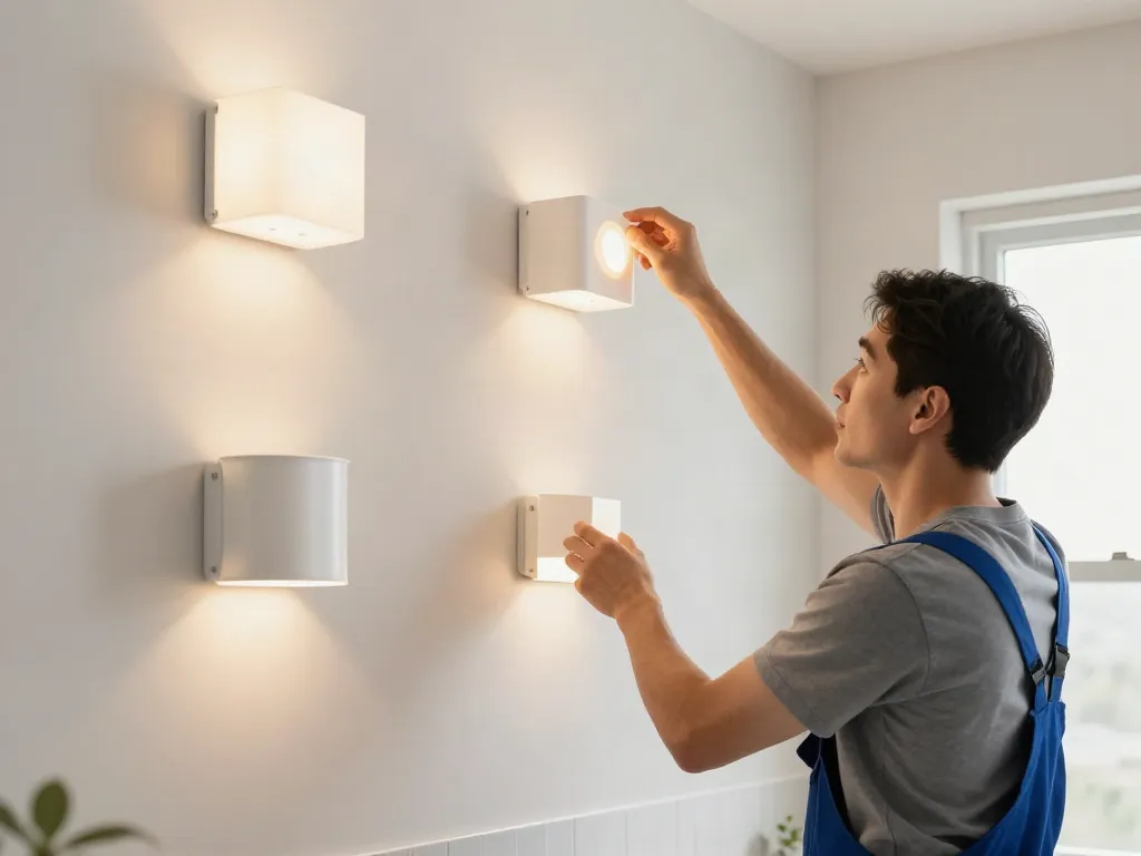 Instalare aplice LED pentru baie de către un profesionist local de încredere.