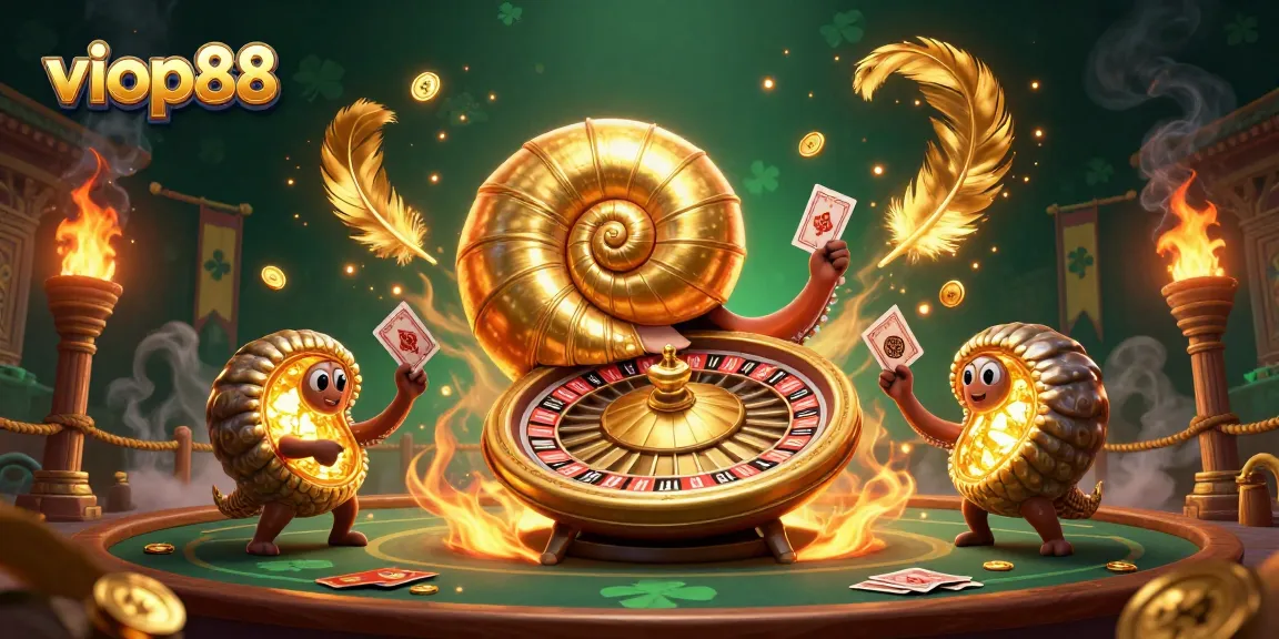 Engage with viop88's exciting 3D casino adventure featuring a giant nautilus as a roulette wheel.