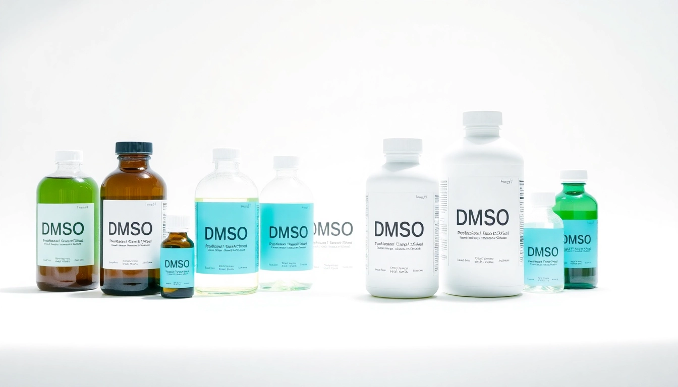 DMSO Store Inc. showcasing high-quality dimethyl sulfoxide products in a clean display.