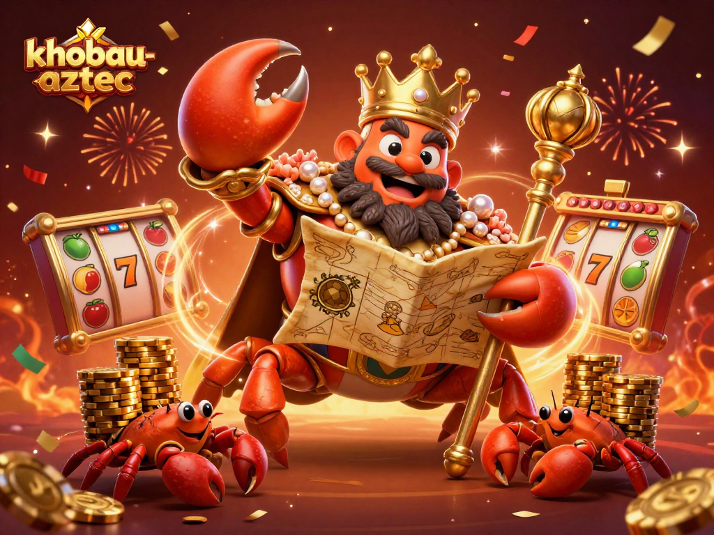 Engage in thrilling actions with khobau-aztec as the golden crab emperor leads the treasure hunt!