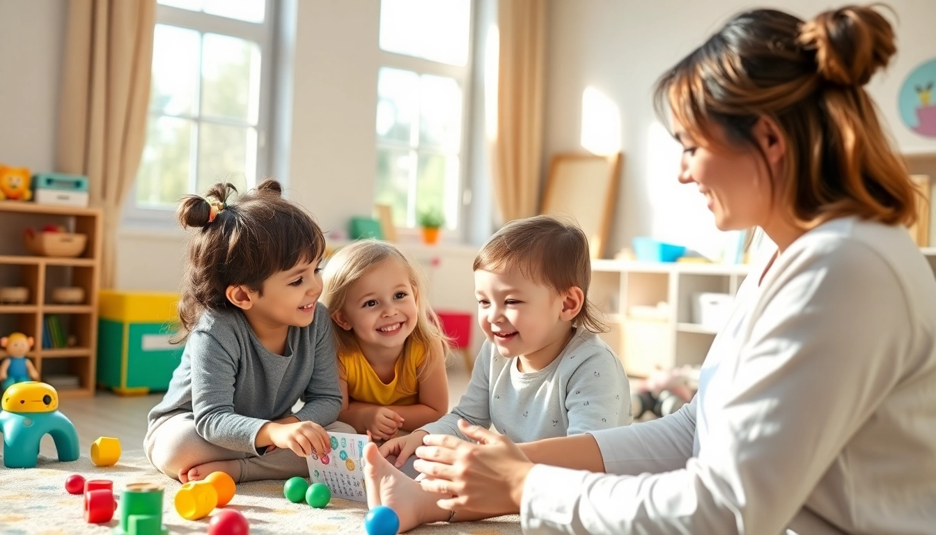 Children engage in early intervention ABA therapy session showcasing supportive interactions.