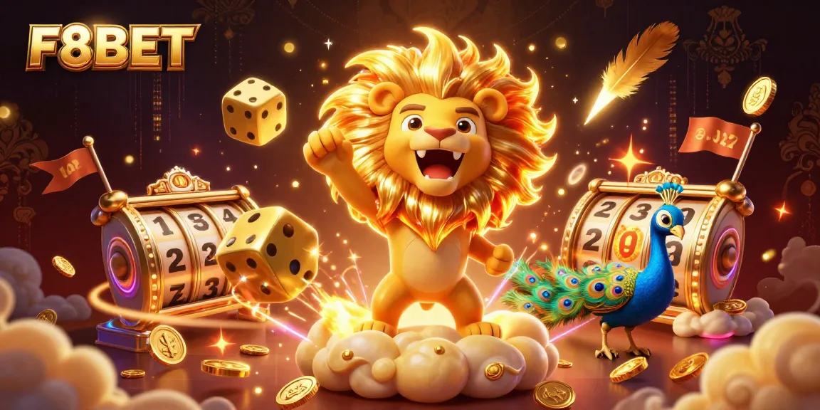 Join the thrilling action at F8BET with golden slot reels and vibrant casino elements!