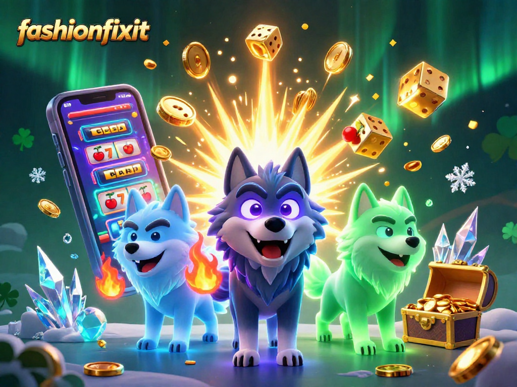 Experience thrilling gameplay with fashionfixit as vibrant characters and jackpot excitement come alive in this illustrated scene.