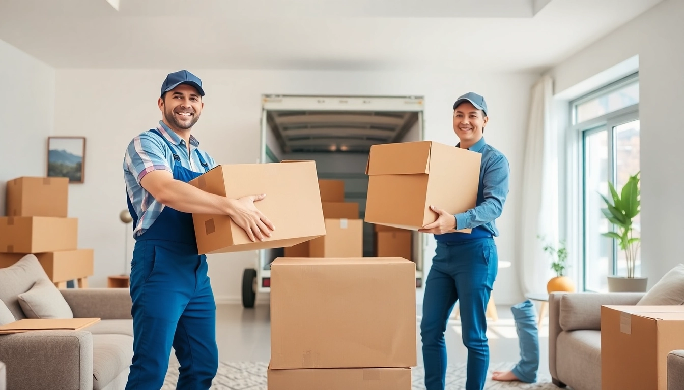 Movers providing expert Moving Services in a bright, modern home environment.